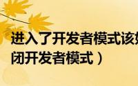 进入了开发者模式该如何关闭（如何开启和关闭开发者模式）