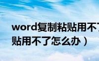 word复制粘贴用不了怎么办（word复制粘贴用不了怎么办）