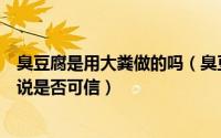 臭豆腐是用大粪做的吗（臭豆腐是用粪水来制作出的这种传说是否可信）