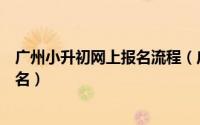 广州小升初网上报名流程（广州小升初报名学校网上怎么报名）