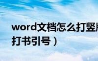 word文档怎么打竖版文字（word文档怎么打书引号）