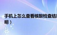 手机上怎么查看核酸检查结果（手机上怎么查看核酸检测证明）