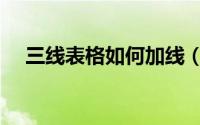 三线表格如何加线（三线表格如何设置）