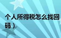 个人所得税怎么找回（个人所得税怎么找回密码）