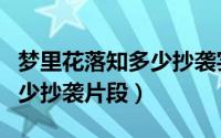 梦里花落知多少抄袭实锤片段（梦里花落知多少抄袭片段）