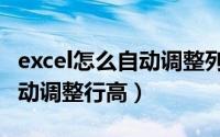 excel怎么自动调整列宽在哪里（excel怎么自动调整行高）