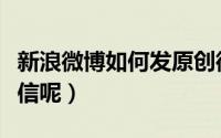 新浪微博如何发原创微博（新浪微博如何发私信呢）
