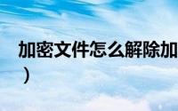 加密文件怎么解除加密excel（加密文件破解）