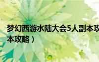 梦幻西游水陆大会5人副本攻略（梦幻西游侠水陆大会5人副本攻略）