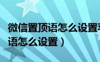 微信置顶语怎么设置苹果手机文案（微信置顶语怎么设置）