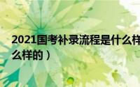 2021国考补录流程是什么样的啊（2021国考补录流程是什么样的）