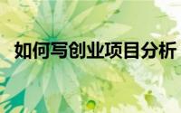 如何写创业项目分析（如何写创业策划书）