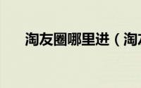 淘友圈哪里进（淘友圈的入口在哪里）
