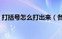 打括号怎么打出来（各种的括号怎么打出来）