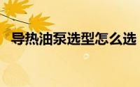 导热油泵选型怎么选（导热油泵选型重点）