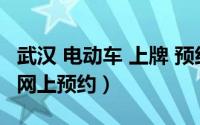 武汉 电动车 上牌 预约（武汉电动车上牌怎么网上预约）