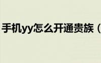 手机yy怎么开通贵族（yy怎么开通贵族特权）