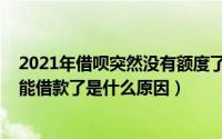 2021年借呗突然没有额度了怎么回事（2021年借呗怎么不能借款了是什么原因）