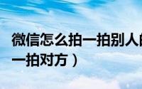 微信怎么拍一拍别人的某个部位（微信怎么拍一拍对方）