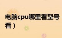 电脑cpu哪里看型号（电脑CPU的型号怎么查看）