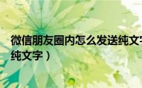 微信朋友圈内怎么发送纯文字信息（微信朋友圈内怎么发送纯文字）
