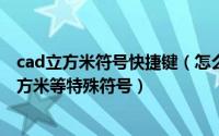 cad立方米符号快捷键（怎么在CAD中快速输入平方米、立方米等特殊符号）