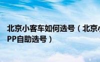 北京小客车如何选号（北京小客车在线选号流程 -- 12123APP自助选号）