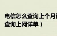 电信怎么查询上个月话费使用明细（电信怎么查询上网详单）