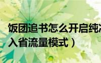 饭团追书怎么开启纯净模式（饭团追书如何进入省流量模式）