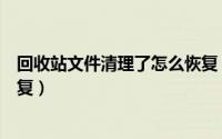 回收站文件清理了怎么恢复（回收站文件不小心清空怎么恢复）