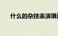 什么的杂技表演填词语（什么的杂技）