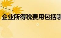 企业所得税费用包括哪些（企业所得税费用）