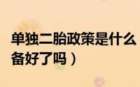 单独二胎政策是什么（单独二胎政策来袭你准备好了吗）