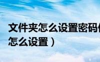 文件夹怎么设置密码保护（文件设置密码保护怎么设置）