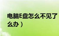 电脑E盘怎么不见了（电脑中E盘不见了该怎么办）