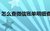 怎么查微信账单明细查询（怎么查微信账单）
