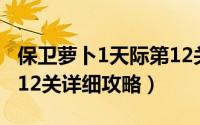 保卫萝卜1天际第12关（《保卫萝卜》天际第12关详细攻略）