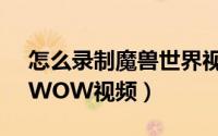 怎么录制魔兽世界视频（如何录制魔兽世界WOW视频）