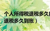 个人所得税退税多久能审核完成（个人所得税退税多久到账）