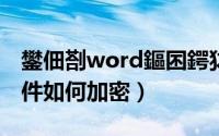 鐢佃剳word鏂囨鍔犲瘑（word2003办公软件如何加密）