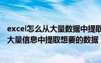 excel怎么从大量数据中提取我想要的数据（怎么在Excel表大量信息中提取想要的数据）