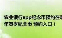 农业银行app纪念币预约在哪里（农业银行怎么预约2019猪年贺岁纪念币 预约入口）
