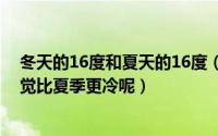 冬天的16度和夏天的16度（为什么温度同样是16度冬季感觉比夏季更冷呢）