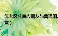 怎么区分真心朋友与普通朋友（怎么区分普通朋友和真正朋友）