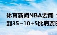 体育新闻NBA要闻：米德尔顿季后赛多次得到35+10+5比肩贾巴尔