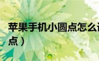 苹果手机小圆点怎么设置截屏（苹果手机小圆点）