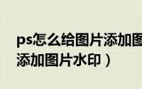ps怎么给图片添加图片信息（ps怎么给图片添加图片水印）