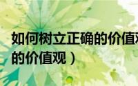 如何树立正确的价值观短素材（如何树立正确的价值观）