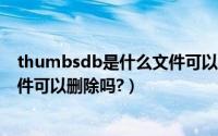 thumbsdb是什么文件可以删除吗（Thumbs.db是什么文件可以删除吗?）