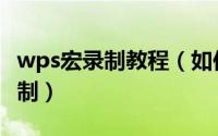wps宏录制教程（如何开启wps的宏应用及录制）